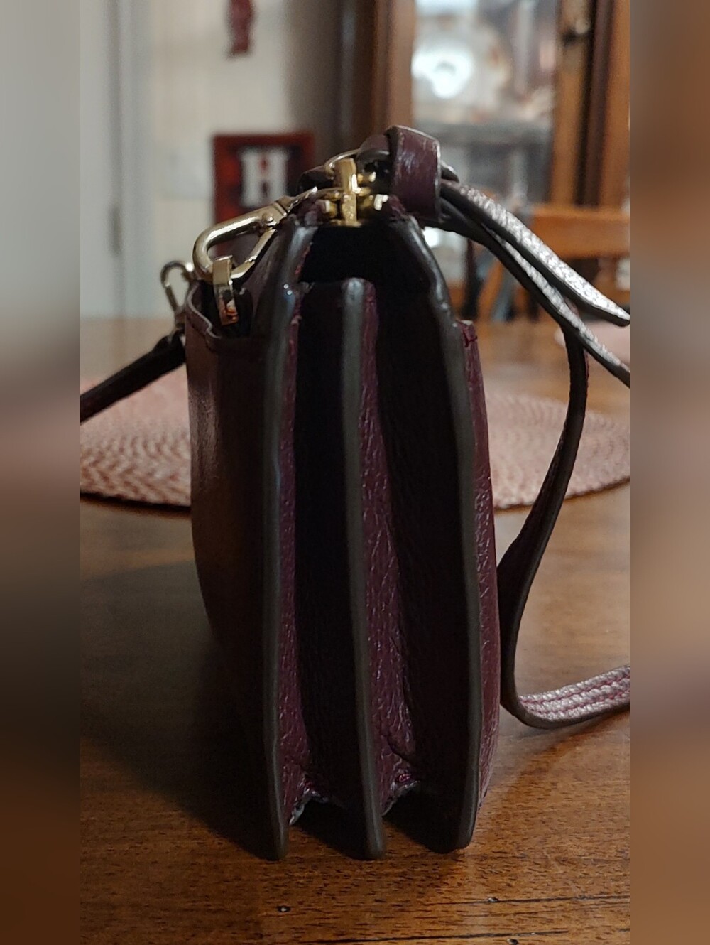 kate spade Pebbled Leather Crossbody in Burgundy - Picture 4 of 16